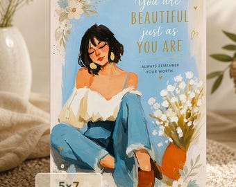 Floral Woman | Uplifting Message Greeting Card (Digital Download)