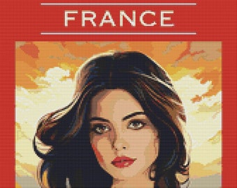 Autumn in France: Travel Poster Cross Stitch Pattern A Season of Elegance #01fr