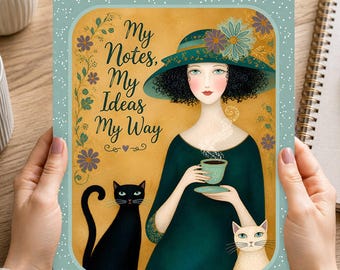 Whimsical Cat Lover 4-in-1 Printable Journal (Digital Download)