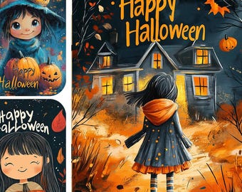 Halloween Word Art Journaling Cards: Spooky Scrapbook Printables (PDF)