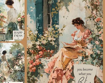 Romantic Wordart Cards Scrapbooking Junk Journals Gift Tags Party Favors