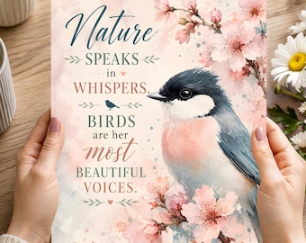 Nature Speaks 4-in-1 Printable Journal Bird Floral Gratitude Prayer Planner 8.5x11 Digital Download