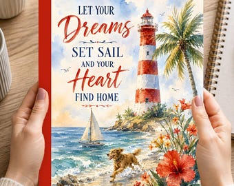 Coastal Lighthouse Watercolor Journal: Gratitude, Planner, Thoughts (Digital Download)