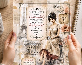 Paris Gratitude Journal: Vintage French Planner, Writing, Prayer (Digital Download)
