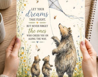 Bear Family Watercolor Journal: 4-in-1 Gratitude, Planner, Thoughts (Digital Download)