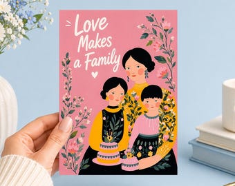 Love Makes a Family Printable Art Junk Journal, Ephemera, Scrapbook, Collage, Card Making