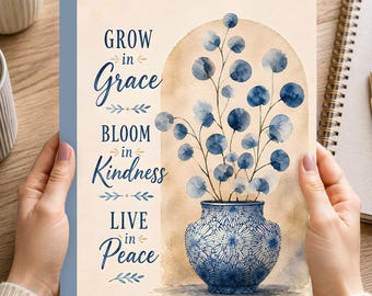 Botanical Watercolor Journal: 4-in-1 Gratitude, Planner, Thoughts (Digital Download)