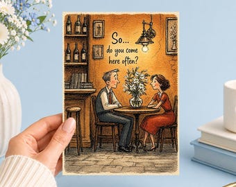 So Do You Come Here Often | Funny Printable 5x7 Art (Digital Download) Junk Journal, Ephemera, Scrapbook, Collage, Card Making