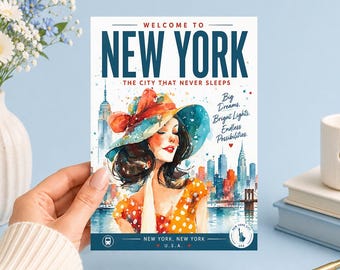 Welcome To New York Printable Art Junk Journal, Ephemera, Scrapbook, Collage, Card Making