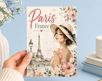 Paris France Printable Art Junk Journal, Ephemera, Scrapbook, Collage, Card Making
