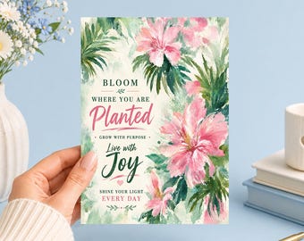 Bloom Where You Are Planted Printable Art Junk Journal, Ephemera, Scrapbook, Collage, Card Making