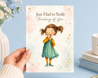 Just Had to Smile Thinking of You Printable Art 5x7 Junk Journal, Ephemera, Scrapbook, Collage, Card Making