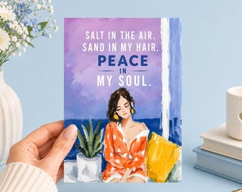 Salt In The Air Peace In My Soul Printable Art Junk Journal, Ephemera, Scrapbook, Collage, Card Making