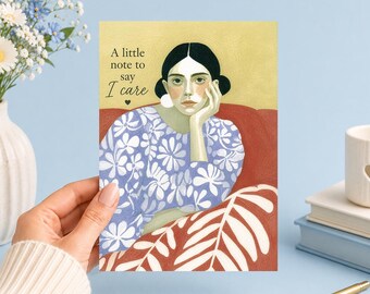 A Little Note to say I Care | Printable 5x7 (Digital Download)Junk Journal, Ephemera, Scrapbook, Collage, Card Making