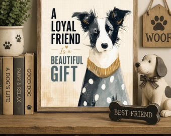 Border Collie Dog Lover Quote Farmhouse Pet Decor 8x10 Printable Wall Art Poster Decor