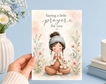 Saying A Little Prayer For You | Printable 5x7 Art Junk Journal, Ephemera, Scrapbook, Collage, Card Making