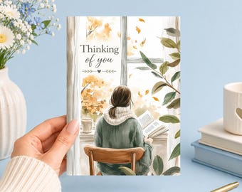 Thinking of you | Printable 5x7 Art (Digital Download)Junk Journal, Ephemera, Scrapbook, Collage, Card Making