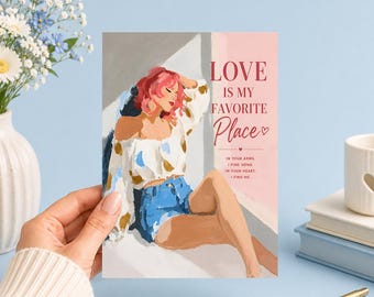 Love Is My Favorite Place Printable Art Junk Journal, Ephemera, Scrapbook, Collage, Card Making