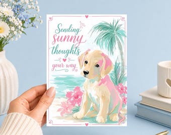 Sending Sunny Thoughts Your Way | Printable 5x7 Journal Art (Digital Download) Junk Journal, Ephemera, Scrapbook, Collage, Card Making