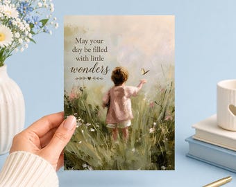 May Your Day Be Filled Wonders | Printable 5x7 (Digital Download)Junk Journal, Ephemera, Scrapbook, Collage, Card Making