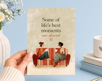 Best Moments Are Shared | Friendship Quote | Printable 5x7 Art (Digital Download)Junk Journal, Ephemera, Scrapbook, Collage, Card Making