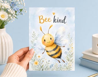 Bee Kind Bumblebee Printable Encouragement 5x7 Junk Journal, Ephemera, Scrapbook, Collage, Card Making