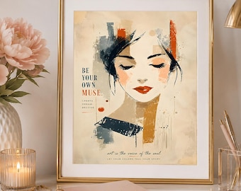 Be Your Own Muse Feminine Inspirational Abstract Art 8x10 Printable Wall Art Poster Decor