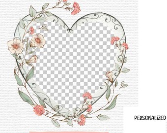 Personalize it!  Photo Art Print: Elegant Floral Keepsake (PNG Digital File)