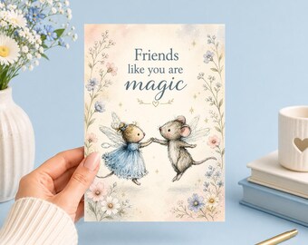 Friends Like You Are Magic | Printable 5x7 Art (Digital Download) Junk Journal, Ephemera, Scrapbook, Collage, Card Making