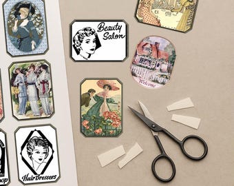 Dollhouse Miniature Wall Signs: Vintage Salon & Cottage Prints (Set of 10)