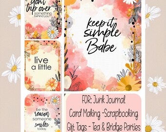 Mini Affirmation Cards for Scrapbooking Junk Journals Gift Tags