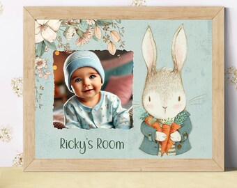 Personalize it! Bunny Nursery Print: Photo & Text Keepsake (10x8 PNG)