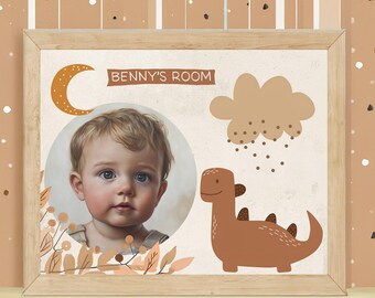 Dino Nursery Photo Art: Custom Keepsake (8x10) PNG)