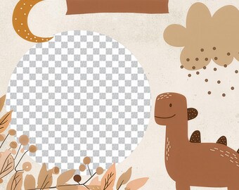 Dino Nursery Photo Art: Custom Keepsake (8x10) PNG)