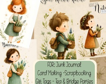 Nature Children Mini Butterfly Cards Scrapbooking Junk Journals Gift Tags Party Favors