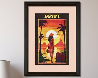 Egyptian Elegance Travel Poster Cross Stitch Pattern: Ancient Wonders Egypt #01eg