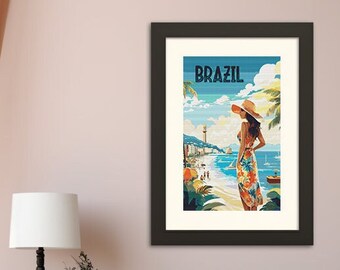 Sunkissed Serenity: Brazil's Coastal Paradise Travel Poster Cross Stitch Pattern 02braz