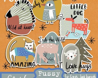 Animal Fussy Cuts: Scrapbook & Journal Embellishments (PDF Download)