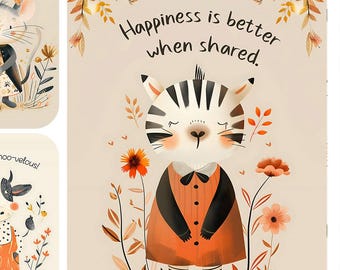 Whimsical Animal Printables, Junk Journal & Card Making (PDF Download)