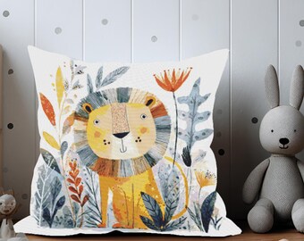 Lion Cross Stitch Pattern: Jungle Nursery Decor (PDF Download 18x18in Design)