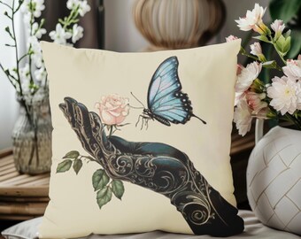 Butterfly & Rose Cross Stitch Pattern: Elegant Nature Needlework (PDF Downloadable