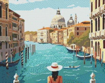 Romantic Italy: A Travel Poster Cross Stitch Pattern Venetian Balcony #01It