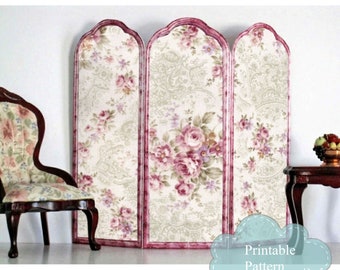 Calling All Dollhouse Lovers! Decorate Your Miniature Victorian Mansion with Our Rose-Themed Screen