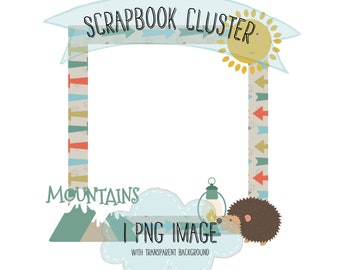 Cute Hedgehog Scrapbook Cluster Mountains and Camping 23-02sc