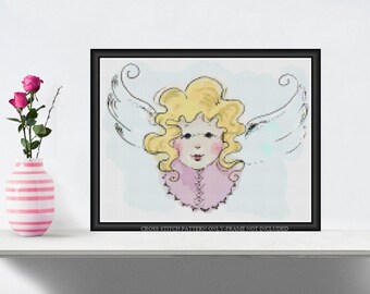 Little Angel Printable Cross Stitch Pattern 001
