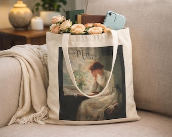 Family Matters Most Tote Bag Vintage Reading Woman Canvas Book Tote