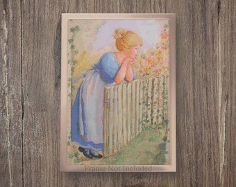The Garden Gate | Printable Cross Stitch Pattern 016 Pretty Blond Girl