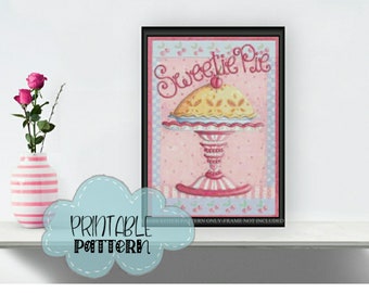 Sweetie Pie Printable Cross Stitch Pattern F114 | Print and Stitch!