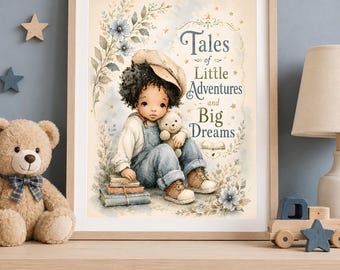 Tales Of Little Adventures And Big Dreams Storybook Nursery 8x10 Printable Wall Art Poster Decor
