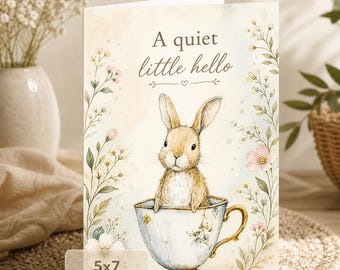 Bunny Card: A Quiet Little Hello (5x7 Digital Download)